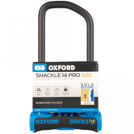 Antifurt Bicicleta Oxford Shackle14 Pro U-Lock 320mm x 177mm Otel Negru / Albastru LK322 [1]