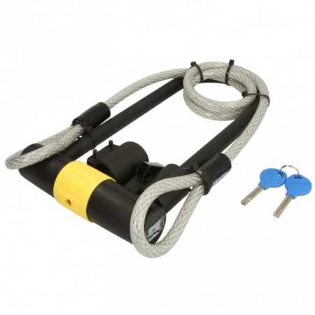 Antifurt Roata Moto Oxford Magnum Duo U-lock (177x340mm) With Bracket & Cable Otel Negru LK225 [1]