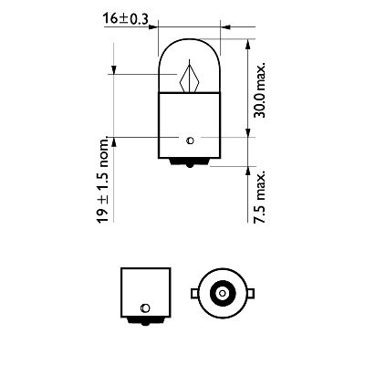 Bec Auxiliar R5W Ba15S 12V Set 10 Buc Philips [1]