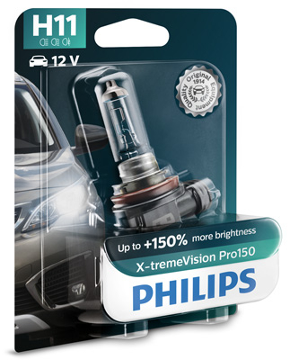 Becuri auto - Bec Far H11 12V 55W X-Treme Vision Pro150 (Blister) Philips