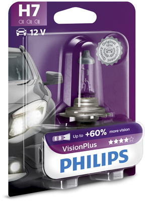Becuri auto - Bec Far H7 55W 12V Vision Plus Philips