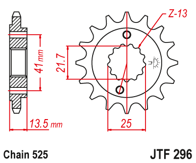 Pinion fata - EMGO - Pinion (fata) JTF296, 15 dinti - XL600V/650V700V Transalp