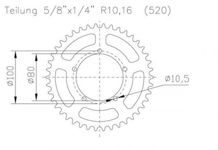 Foaie/ pinion spate - ESJOT - Foaie (spate) Aluminiu 51-32124, 45 dinti - BMW S1000RR Racing Felge