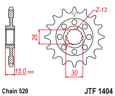 Foaie/ pinion spate - ESJOT - Pinion (fata) 50-32159S, 15 dinti - BMW S1000RR