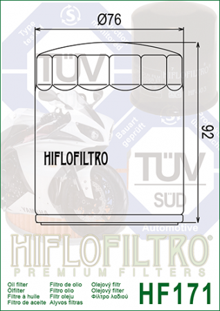 Filtru de ulei HIFLOFILTRO HF171B Negru [1]