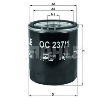 Filtre - Filtru ulei MAHLE ORIGINAL OC 237/1