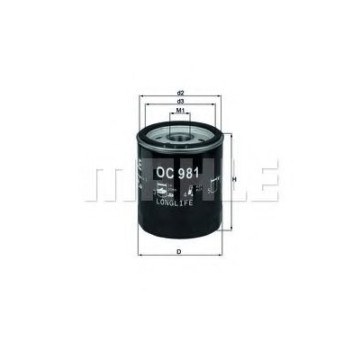 Filtre - Filtru ulei MAHLE ORIGINAL OC 981
