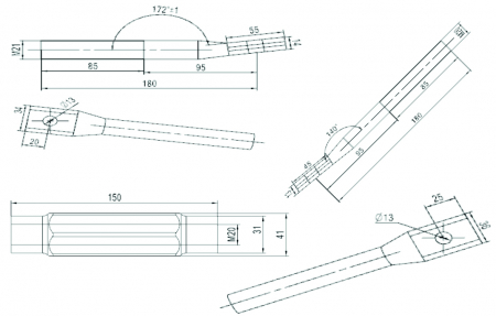 HammersMade HA0301 - Tija cormana pt. LEMKEN M20X340-440 43/1° echivalent 5670301 [1]