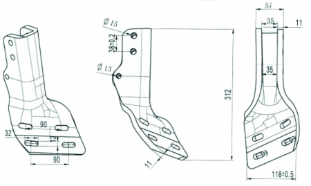 HammersMade HA0840 - Suport antetrupita dreapta pt. Lemken 50x30x10 echivalent 4570840 [1]