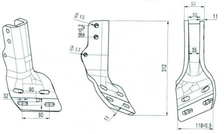 HammersMade HA0841 - Suport antetrupita stanga pt. Lemken 50x30x10 echivalent 4570841 [1]