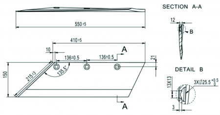 HammersMade HA2135 - Brazdar stanga pt. Lemken echivalent 3352135 [1]