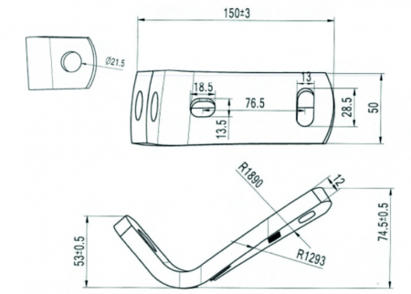 HammersMade HA3801 - Suport tija cormana stanga pt. Kverneland echivalent 073801 [1]