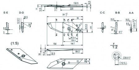 HammersMade HA4151 - Varf brazdar/dalta stanga pt. Lemken echivalent 3364151 [1]