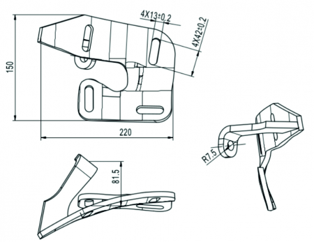 HammersMade HA5205 - Suport deflector stanga pt. Lemken echivalent 4575205 [1]