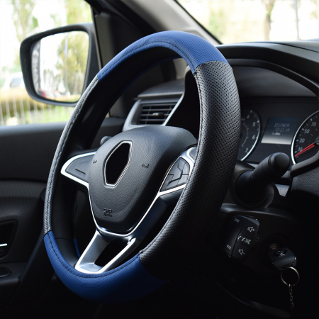 Accesorii auto interior - Husa Volan Albastru Si Negru 37-39 Cm
