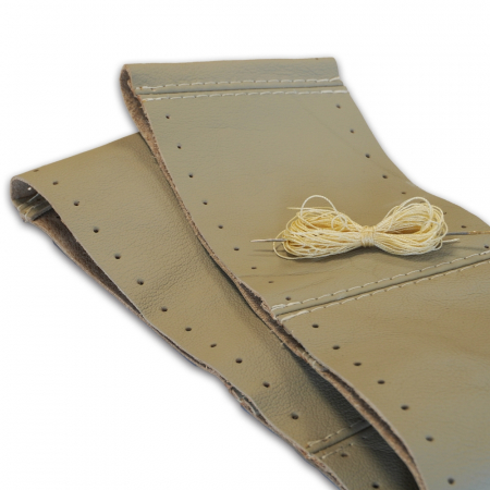 Husa Volan Cu Snur Piele Naturala Gri - Bej 36-39 Cm [1]