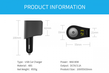 Incarcator Auto 3Xusb 3.1A Cu Afisaj Tensiune Si Fisa Bricheta Mega Drive [7]
