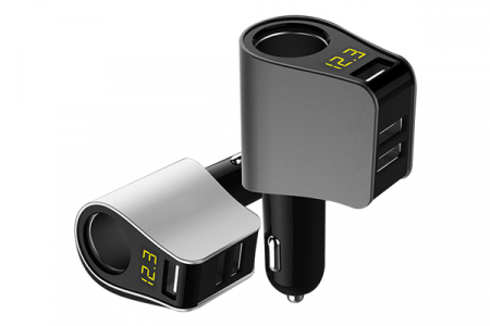 Incarcator Auto 3Xusb 3.1A Cu Afisaj Tensiune Si Fisa Bricheta Mega Drive [0]