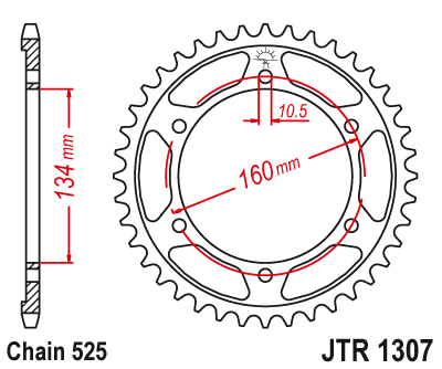 Foaie/ pinion spate - JT - Foaie (spate) JTR1307, 41 dinti - CBR600RR'07-
