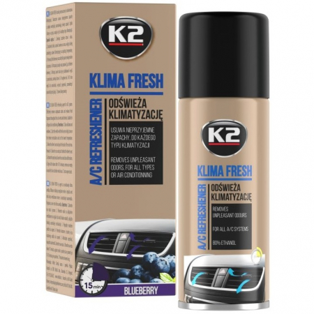 Curatare sistem A/C - K2 Klima Fresh Spray Curatat Ac Blueberry 150ML K222BB