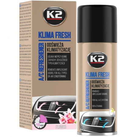 Intretinere auto - K2 Klima Fresh Spray Curatat Ac Flower 150ML K222FL