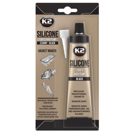 Intretinere auto - K2 Mastic Silicon Negru 350C 85G B210