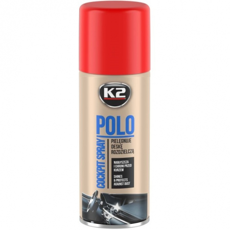 Intretinere auto - K2 Polo Cockpit Spray Silicon Bord Capsuni 400ML K404TR