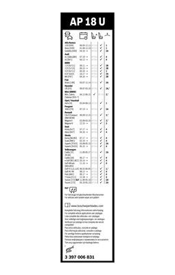 Lamela stergator BOSCH AeroTwin Plus AP18U 3397006831, lungime 450 mm, fara carcasa [2]