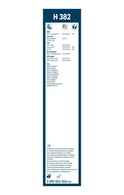 Lamela stergator luneta BOSCH Rear H382 3397011412, lungime 380 mm, standard [2]
