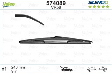 Lamela stergator luneta VALEO 574089 SILENCIO REAR, lungime 240 mm [1]