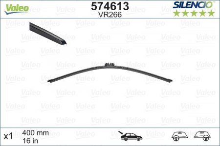 Lamela stergator luneta VALEO 574613 SILENCIO REAR, lungime 400 mm, fara carcasa [2]