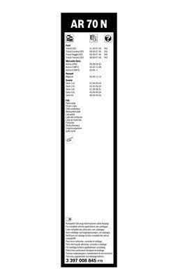Lamela stergator parbriz BOSCH AeroTwin Retro AR70N 3397008845, lungime 700 mm, fara carcasa [2]