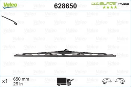 Lamela stergator parbriz VALEO 628650 OPTIBLADE TRUCKS, lungime 650 mm [1]