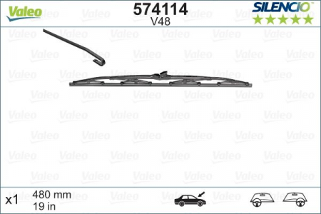 Lamela stergator parbriz VALEO SILENCIO CONVENTIONAL SINGLE 574114, lungime 480 mm [1]
