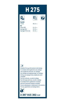 Lamela stergator spate BOSCH H275 3397015302, lungime 275 mm [2]