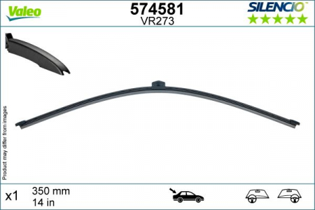 Lamela stergator spate VALEO SILENCIO X.TRM REAR 574581, lungime 350 mm, fara carcasa [1]