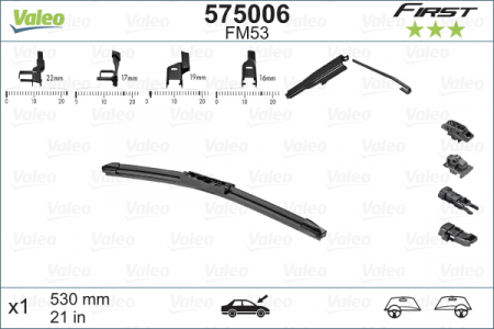 Lamela stergator VALEO 575006 First Multiconnection, lungime 530 mm, lama stergator lata, pentru partea soferului [1]
