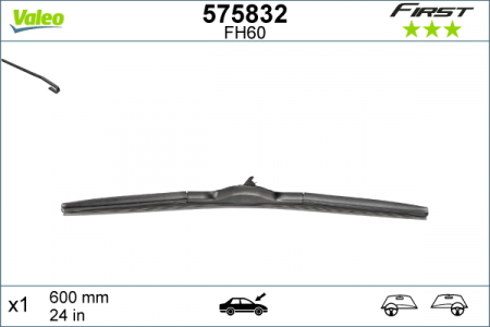 Lamela stergator VALEO 575832 First Hybrid, lungime 600 mm, lama stergator hibrida [1]