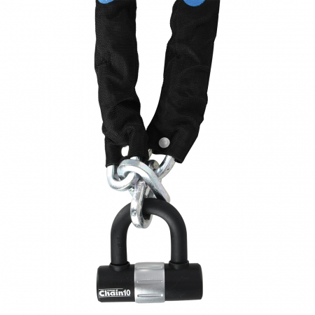 Antifurt - Lant Antifurt Moto Oxford Chain 10 Chain Lock & Mini Shackle 10mm x 1400mm 1.4M Metal Negru LK144