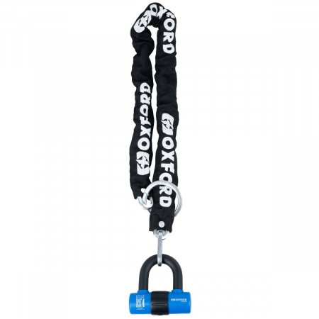 Lant Antifurt Moto Oxford Chain 8 Chain Lock & Mini Shackle 8mm x 1000mm Otel Negru LK182 [1]