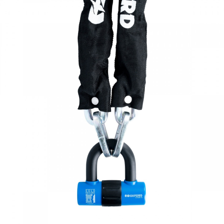 Antifurt - Lant Antifurt Moto Oxford Chain10 Chain Lock & Mini Shackle 10mm x 1400mm Otel Negru LK183
