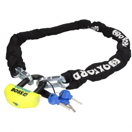 Antifurt - Lant Antifurt Moto Oxford Oxford Bigboss 12mm Chainlock Metal Negru / Galben OF808