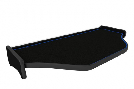 Raft interior cabina sofer - Masa centrala bord camion compatibila cu DAF XF 95 (01.1997-12.2005), Negru cu cusatura albastra