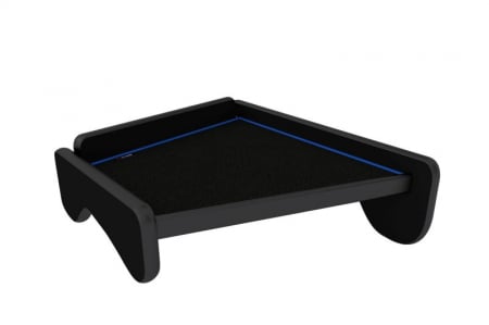 Raft interior cabina sofer - Masa centrala bord camion compatibila cu Renault Magnum Inegral / Millenium / New Size, Negru cu cusatura albastra