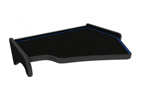 Raft interior cabina sofer - Masa centrala bord camion compatibila cu Scania R (01.2005-09.2016) DOAR Highline Cab, Negru cu cusatura albastra