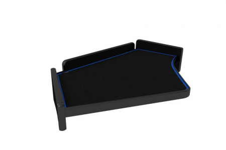 Raft interior cabina sofer - Masa centrala compatibila cu Ford F-MAX fabricatie 2018+, Negru cu cusatura albastra