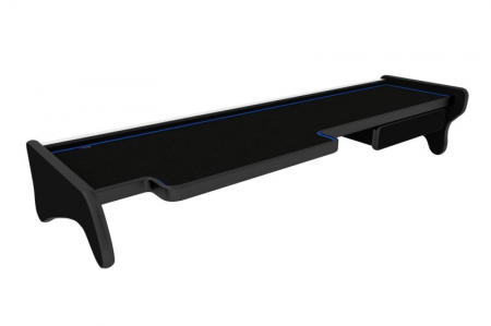 Raft interior cabina sofer - Masa lunga bord camion compatibila cu MAN TGA wide cabIN (XXL) (01.2000-12.2010), Negru cu cusatura albastra