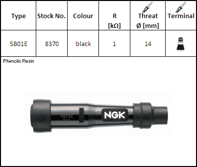 Moto/Atv - NGK - Pipa bachelita SB01E