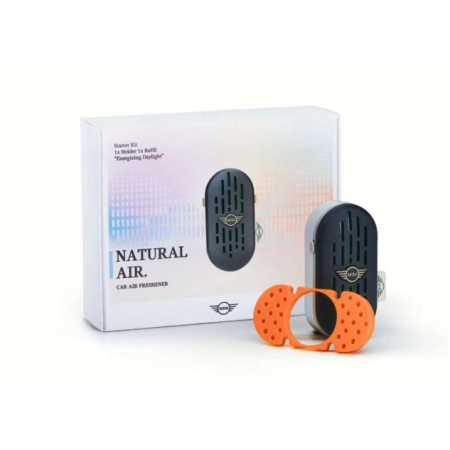 Intretinere auto - Odorizant original MINI - Natural Air - Starter Kit, finisaj negru-argintiu