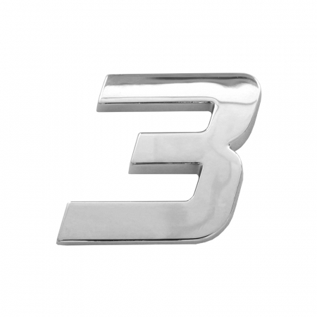 Accesorii auto exterior - Ornament Auto 3D. Cifra 3. 26 Mm. Cromat